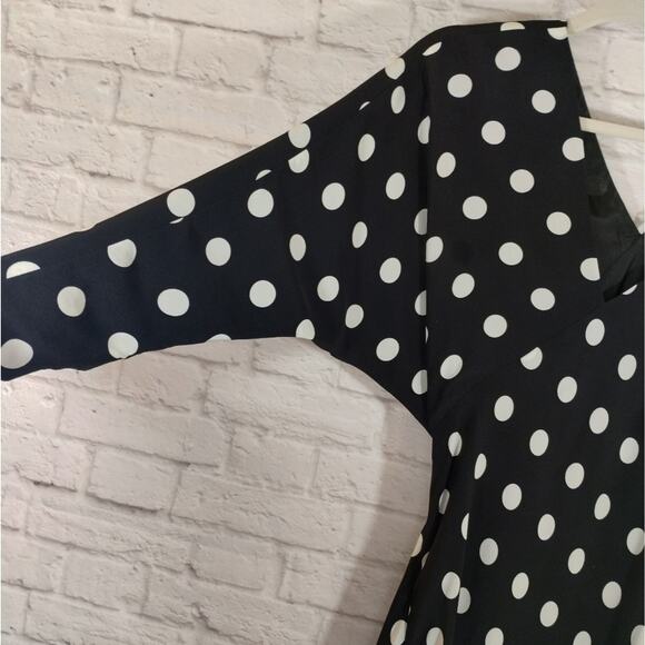 AO Michelle Mason Black White Polk Dot High Maxi Dress NWT Size 0 Asymmetrical - Picture 9 of 14